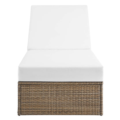 Convene Outdoor Patio Chaise Lounge Chair in Cappuccino White by Modway (EEI-6247)