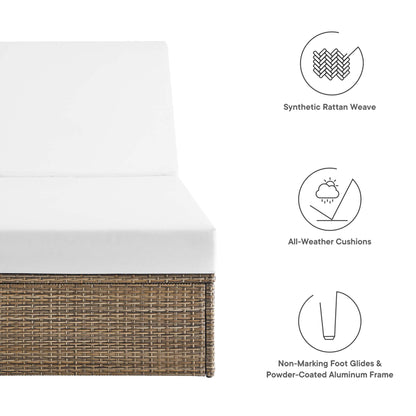 Convene Outdoor Patio Chaise Lounge Chair in Cappuccino White by Modway (EEI-6247)