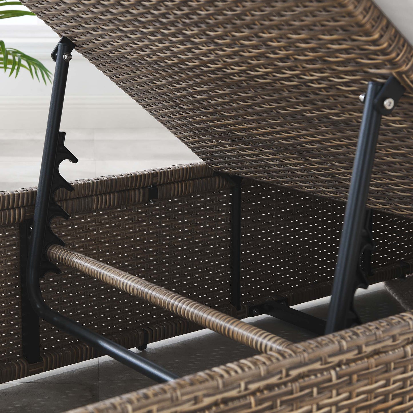 Convene Outdoor Patio Chaise Lounge Chair in Cappuccino White by Modway (EEI-6247)