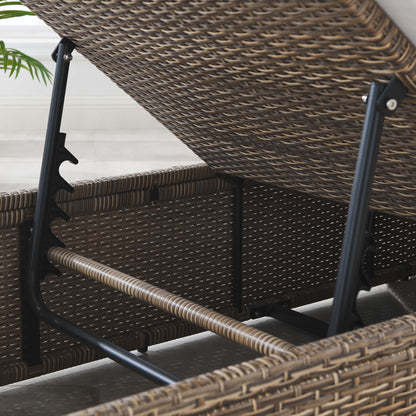 Convene Outdoor Patio Chaise Lounge Chair in Cappuccino White by Modway (EEI-6247)