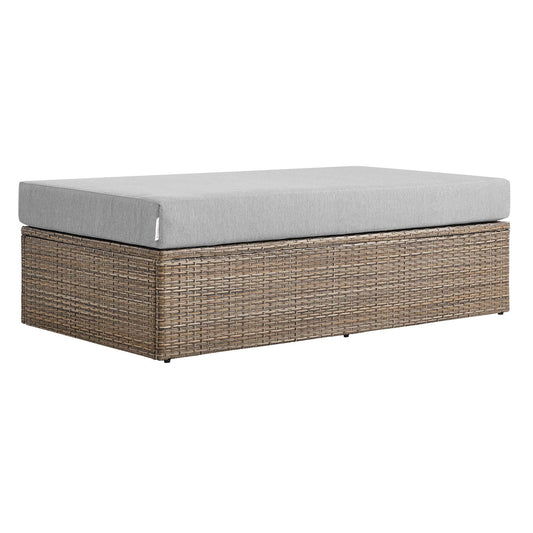 Convene Outdoor Patio Rectangle Ottoman in Cappuccino Gray by Modway (EEI-6248)