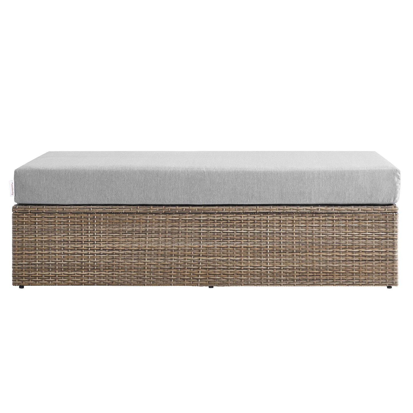Convene Outdoor Patio Rectangle Ottoman in Cappuccino Gray by Modway (EEI-6248)