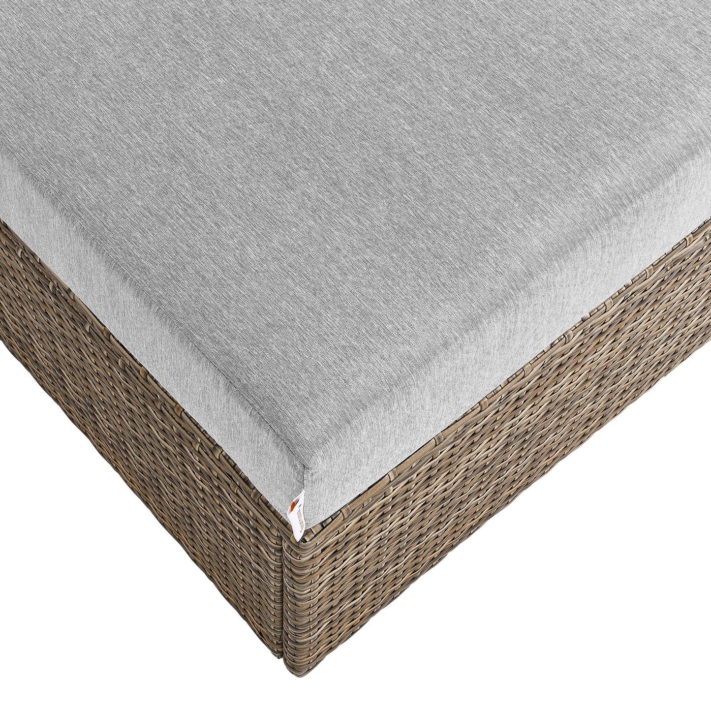 Convene Outdoor Patio Rectangle Ottoman in Cappuccino Gray by Modway (EEI-6248)