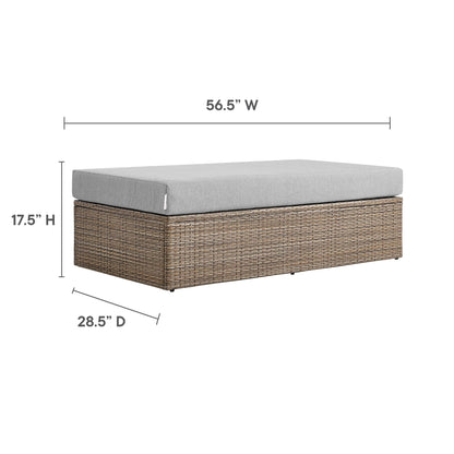 Convene Outdoor Patio Rectangle Ottoman in Cappuccino Gray by Modway (EEI-6248)
