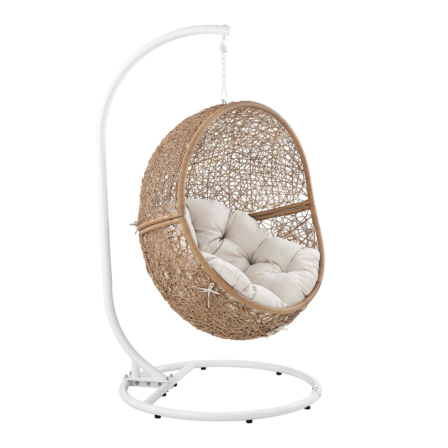 Encase Outdoor Patio Rattan Swing Chair in Cappuccino Beige by Modway (6262)