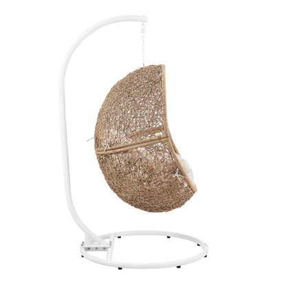 Encase Outdoor Patio Rattan Swing Chair in Cappuccino Beige by Modway (6262)