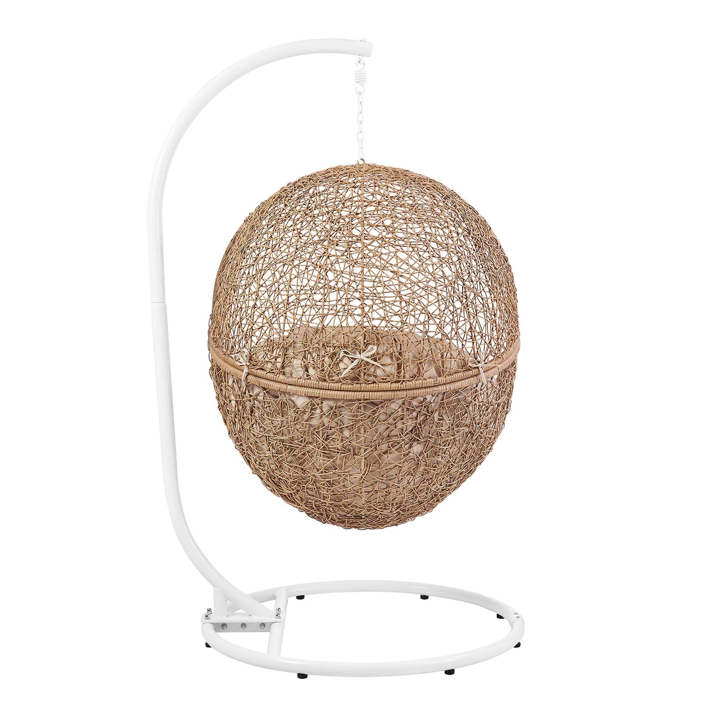 Encase Outdoor Patio Rattan Swing Chair in Cappuccino Beige by Modway (6262)
