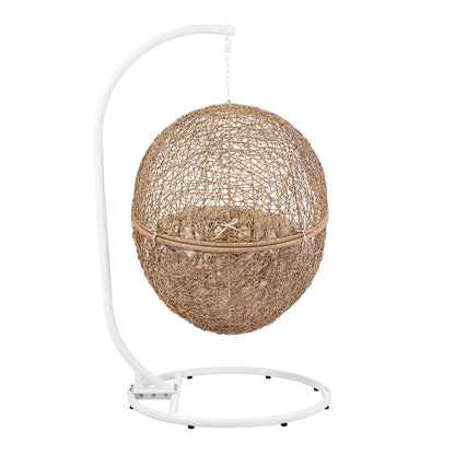 Encase Outdoor Patio Rattan Swing Chair in Cappuccino Beige by Modway (6262)