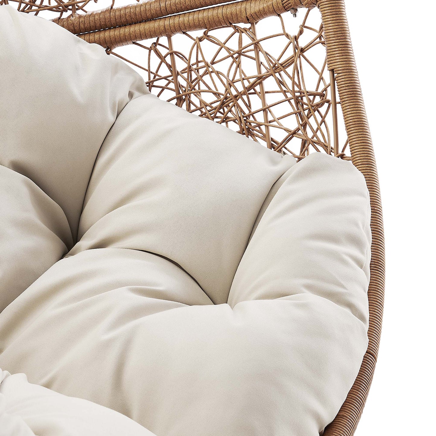 Encase Outdoor Patio Rattan Swing Chair in Cappuccino Beige by Modway (6262)