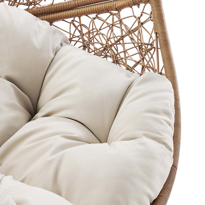 Encase Outdoor Patio Rattan Swing Chair in Cappuccino Beige by Modway (6262)