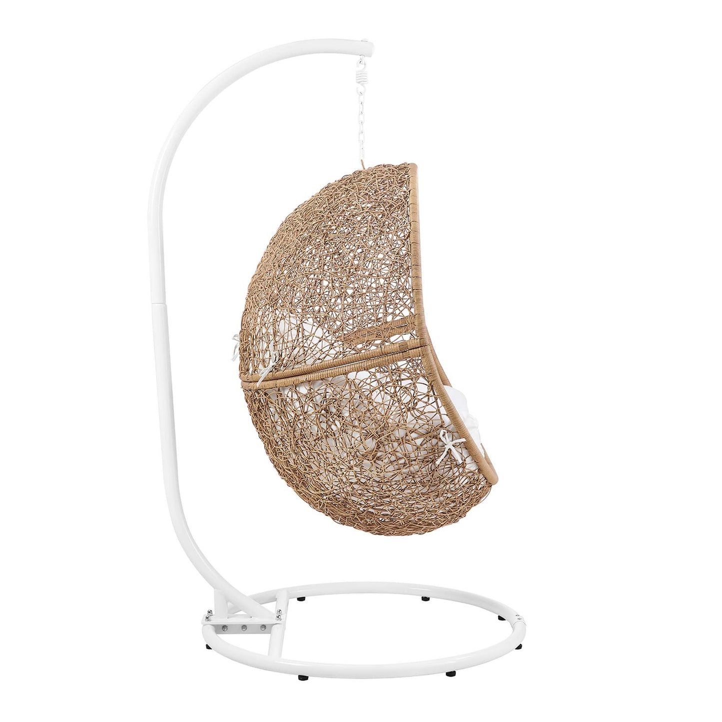Encase Outdoor Patio Rattan Swing Chair in Cappuccino White by Modway (6262)