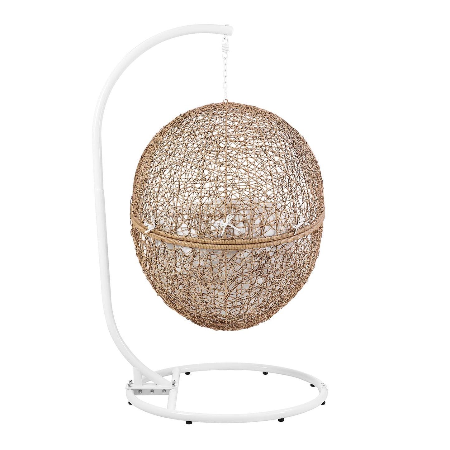 Encase Outdoor Patio Rattan Swing Chair in Cappuccino White by Modway (6262)