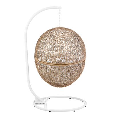 Encase Outdoor Patio Rattan Swing Chair in Cappuccino White by Modway (6262)