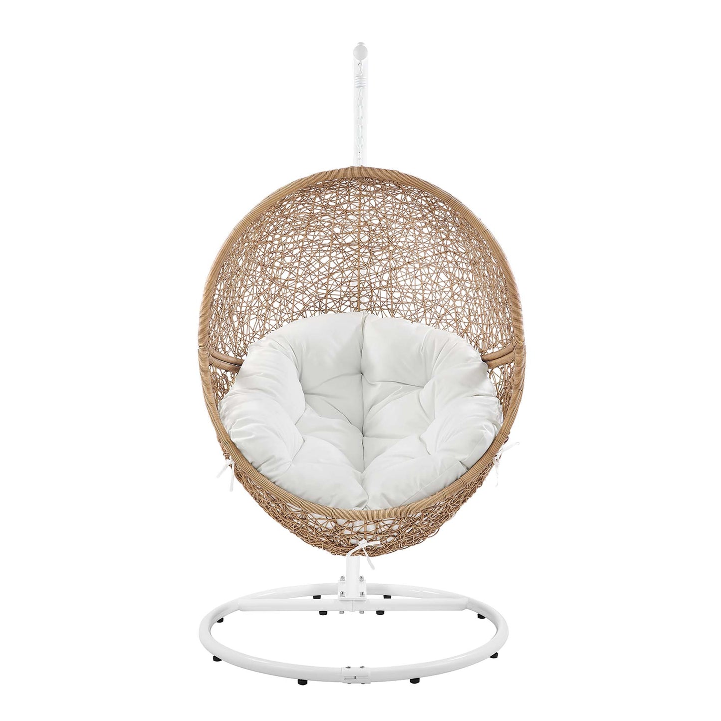 Encase Outdoor Patio Rattan Swing Chair in Cappuccino White by Modway (6262)