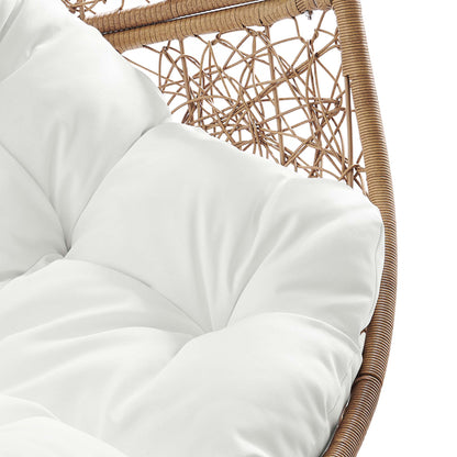 Encase Outdoor Patio Rattan Swing Chair in Cappuccino White by Modway (6262)