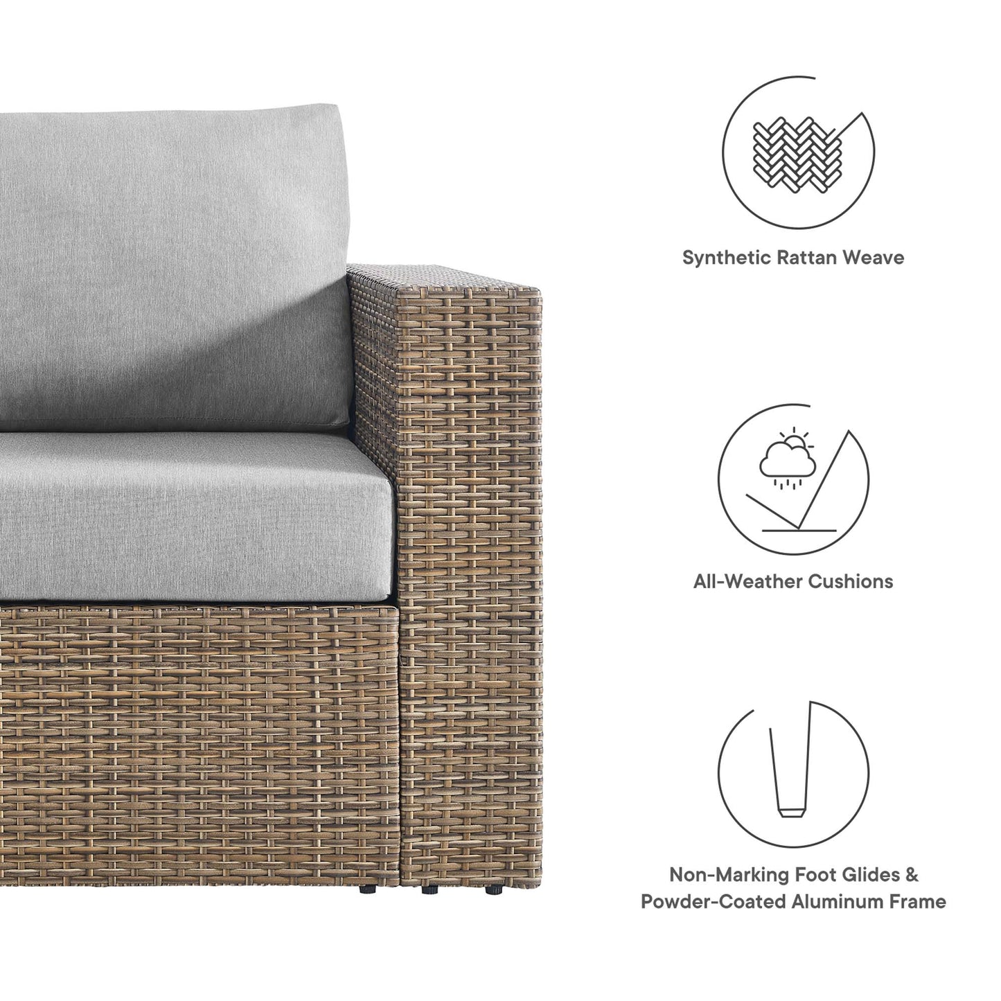 Convene Outdoor Patio Armchair in Cappuccino Gray by Modway (EEI-6326)