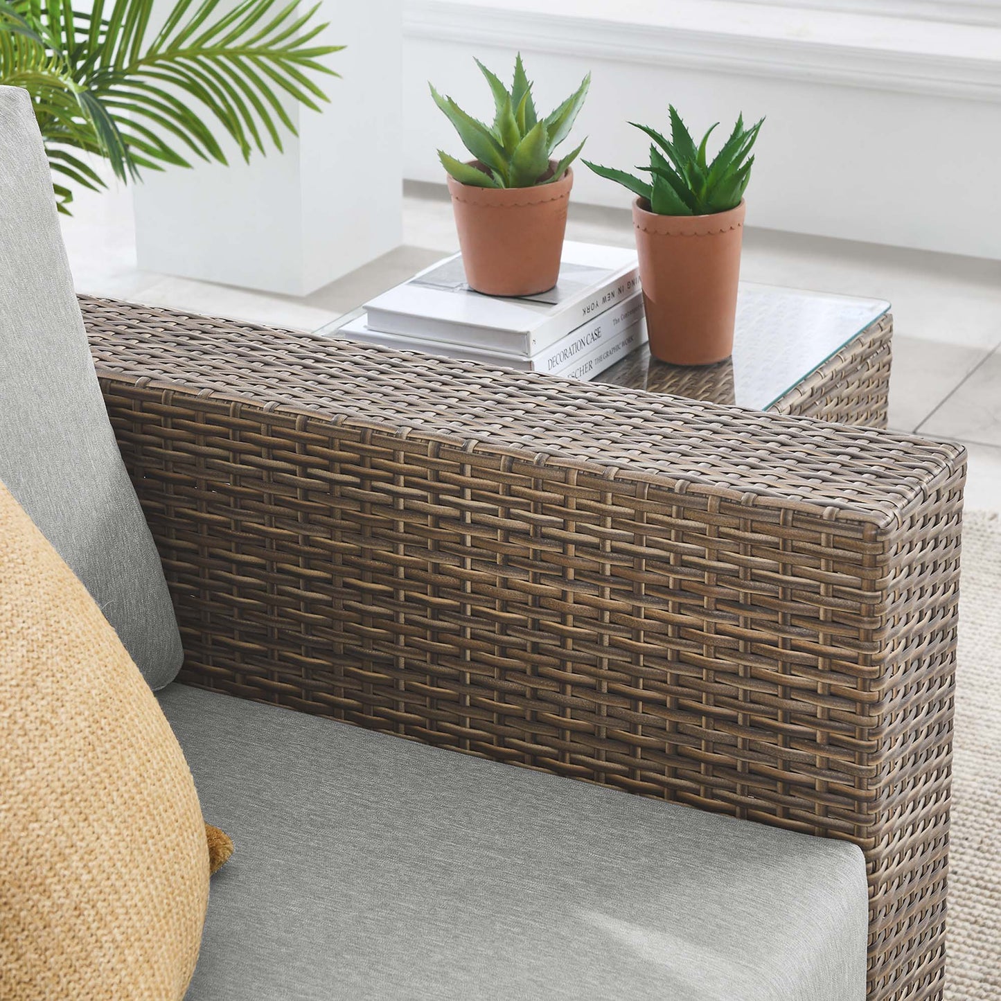 Convene Outdoor Patio Armchair in Cappuccino Gray by Modway (EEI-6326)