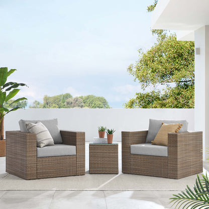 Convene 3-Piece Outdoor Patio Furniture Set in Cappuccino Gray by Modway (EEI-6327)