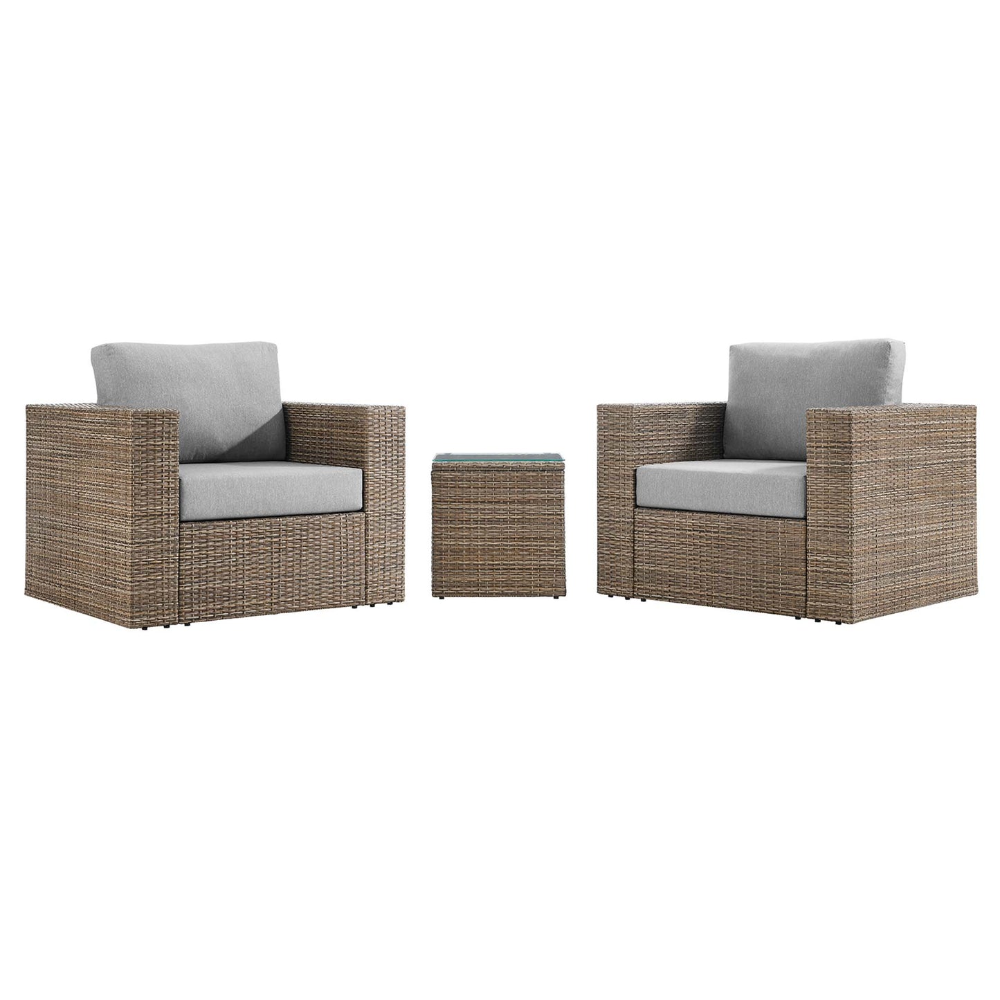 Convene 3-Piece Outdoor Patio Furniture Set in Cappuccino Gray by Modway (EEI-6327)