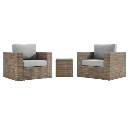 Convene 3-Piece Outdoor Patio Furniture Set in Cappuccino Gray by Modway (EEI-6327)