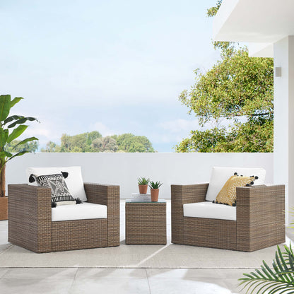 Convene 3-Piece Outdoor Patio Furniture Set in Cappuccino White by Modway (EEI-6327)