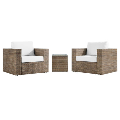 Convene 3-Piece Outdoor Patio Furniture Set in Cappuccino White by Modway (EEI-6327)