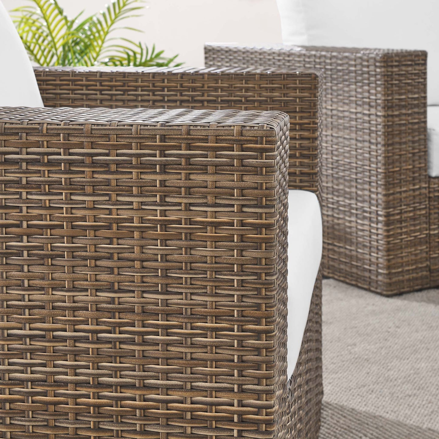 Convene 4-Piece Outdoor Patio Furniture Set in Cappuccino White by Modway (EEI-6328)