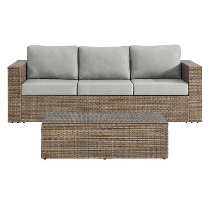 Convene 2-Piece Outdoor Patio Furniture Set in Cappuccino Gray by Modway (EEI-6333)