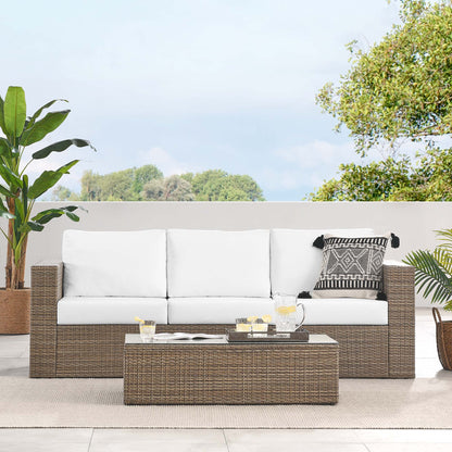 Convene 2-Piece Outdoor Patio Furniture Set in Cappuccino White by Modway (EEI-6333)