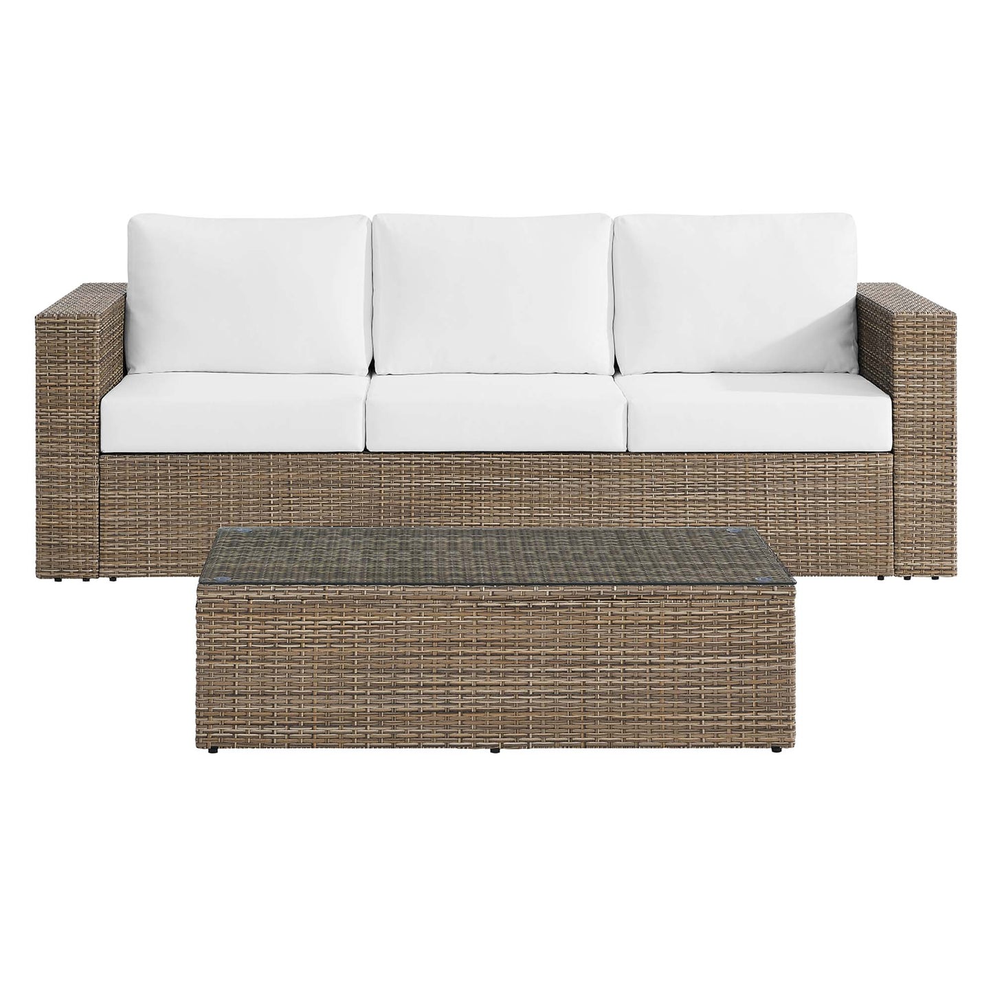 Convene 2-Piece Outdoor Patio Furniture Set in Cappuccino White by Modway (EEI-6333)