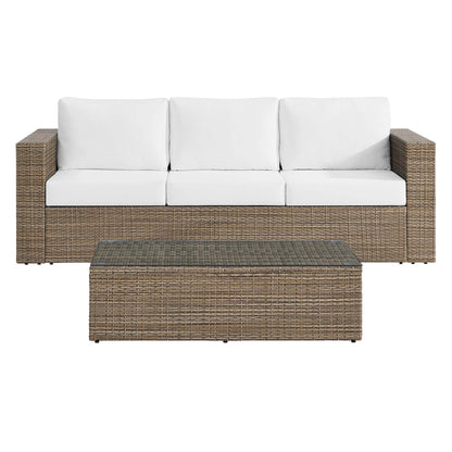 Convene 2-Piece Outdoor Patio Furniture Set in Cappuccino White by Modway (EEI-6333)