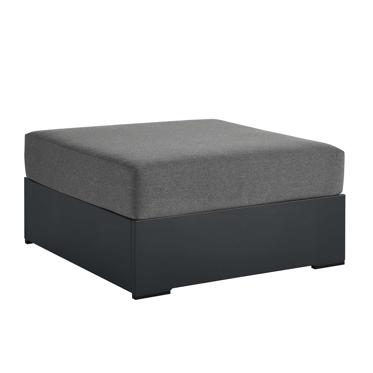 Tahoe Outdoor Patio Powder-Coated Aluminum Ottoman in Gray Charcoal by Modway (6627)