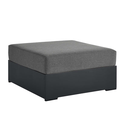 Tahoe Outdoor Patio Powder-Coated Aluminum Ottoman in Gray Charcoal by Modway (6627)