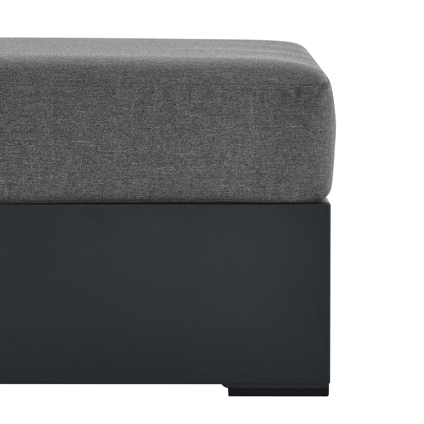 Tahoe Outdoor Patio Powder-Coated Aluminum Ottoman in Gray Charcoal by Modway (6627)