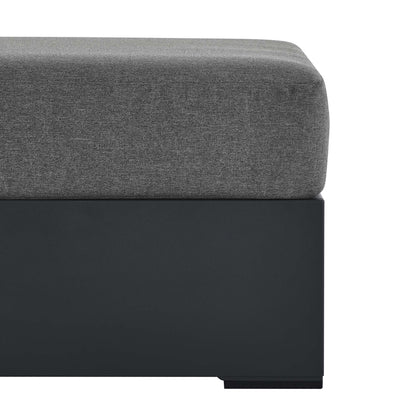 Tahoe Outdoor Patio Powder-Coated Aluminum Ottoman in Gray Charcoal by Modway (6627)