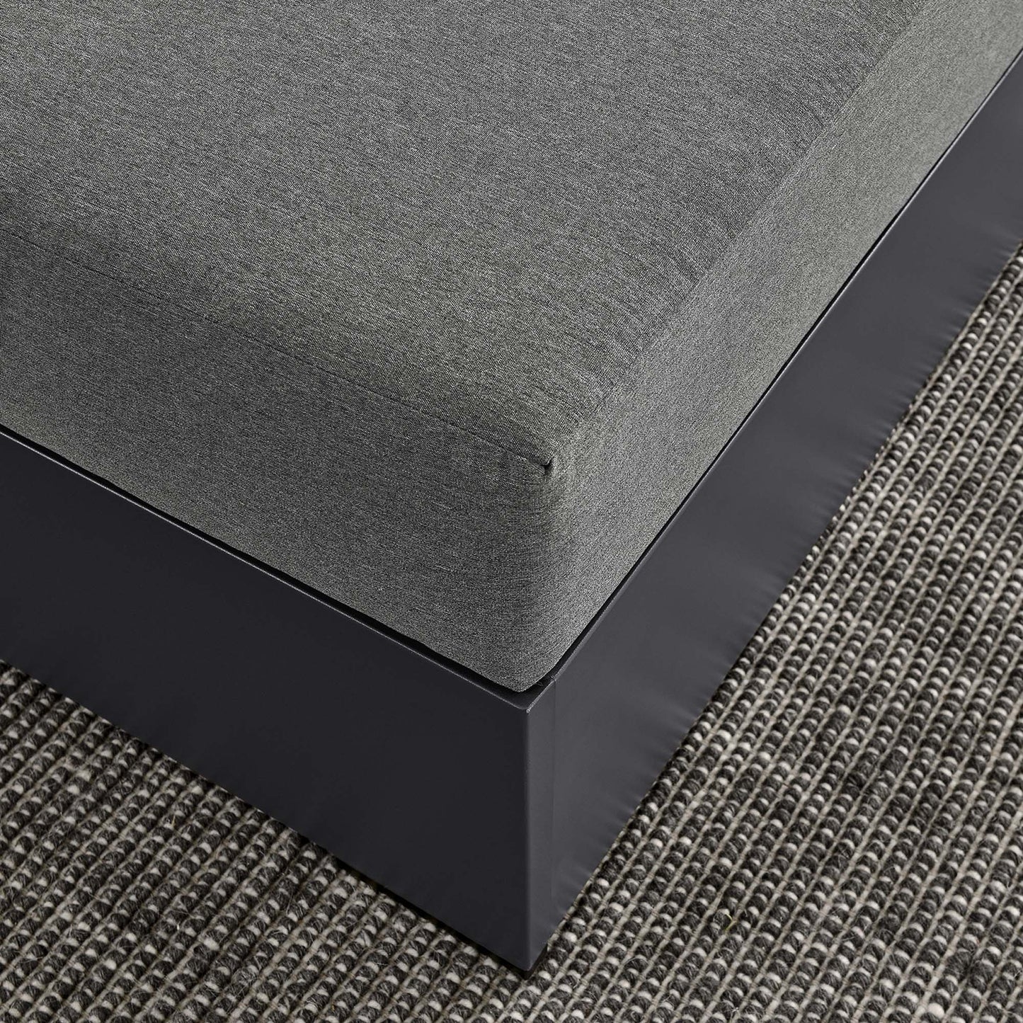 Tahoe Outdoor Patio Powder-Coated Aluminum Ottoman in Gray Charcoal by Modway (6627)