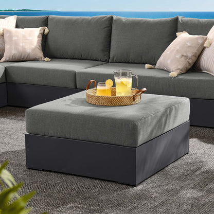 Tahoe Outdoor Patio Powder-Coated Aluminum Ottoman in Gray Charcoal by Modway (6627)