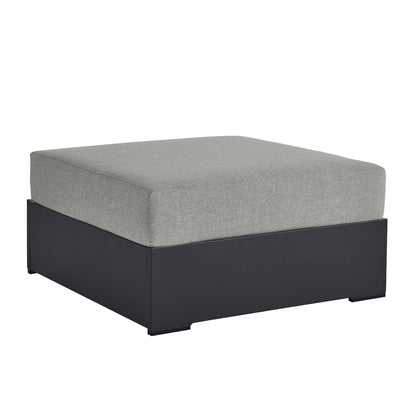 Tahoe Outdoor Patio Powder-Coated Aluminum Ottoman in Gray Gray by Modway (6627)