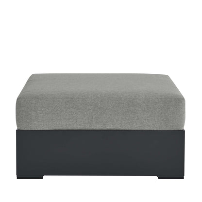 Tahoe Outdoor Patio Powder-Coated Aluminum Ottoman in Gray Gray by Modway (6627)
