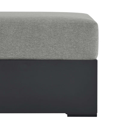 Tahoe Outdoor Patio Powder-Coated Aluminum Ottoman in Gray Gray by Modway (6627)