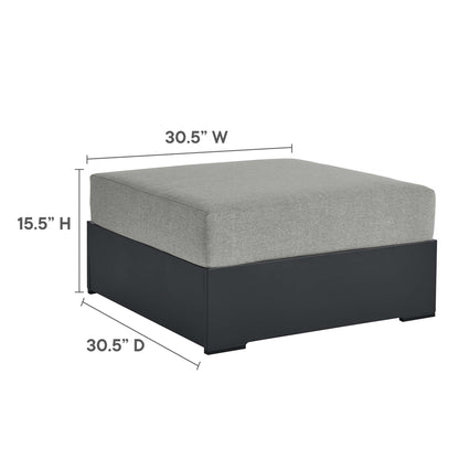 Tahoe Outdoor Patio Powder-Coated Aluminum Ottoman in Gray Gray by Modway (6627)