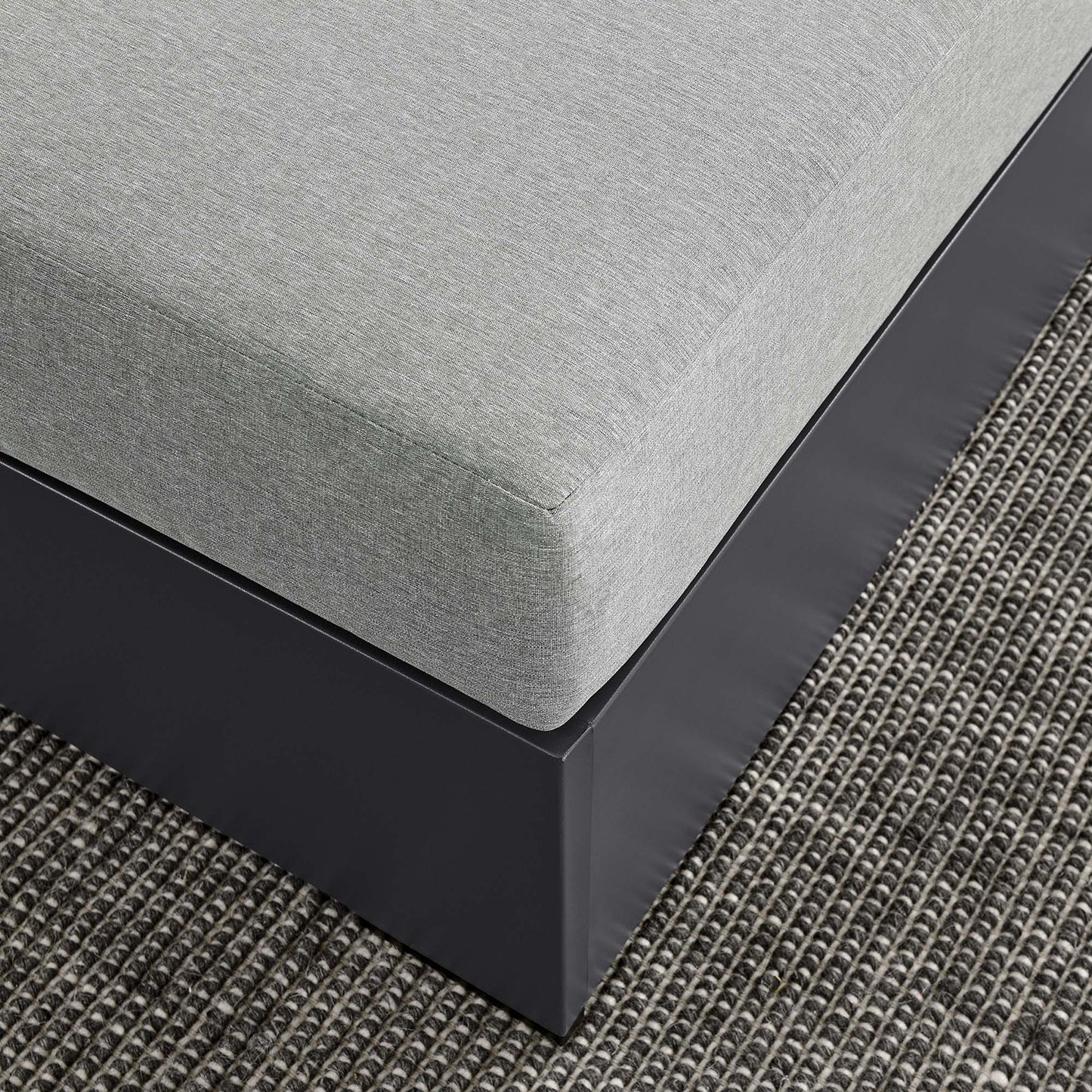 Tahoe Outdoor Patio Powder-Coated Aluminum Ottoman in Gray Gray by Modway (6627)