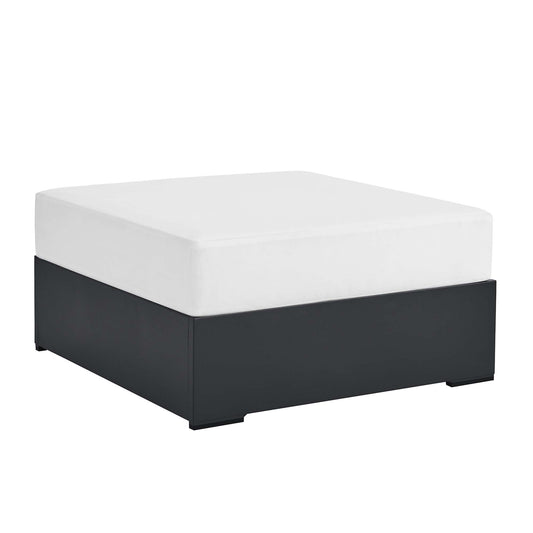 Tahoe Outdoor Patio Powder-Coated Aluminum Ottoman in Gray White by Modway (6627)