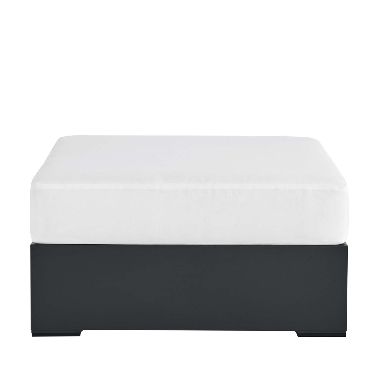 Tahoe Outdoor Patio Powder-Coated Aluminum Ottoman in Gray White by Modway (6627)