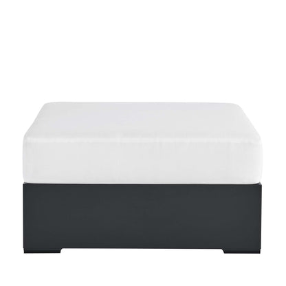 Tahoe Outdoor Patio Powder-Coated Aluminum Ottoman in Gray White by Modway (6627)