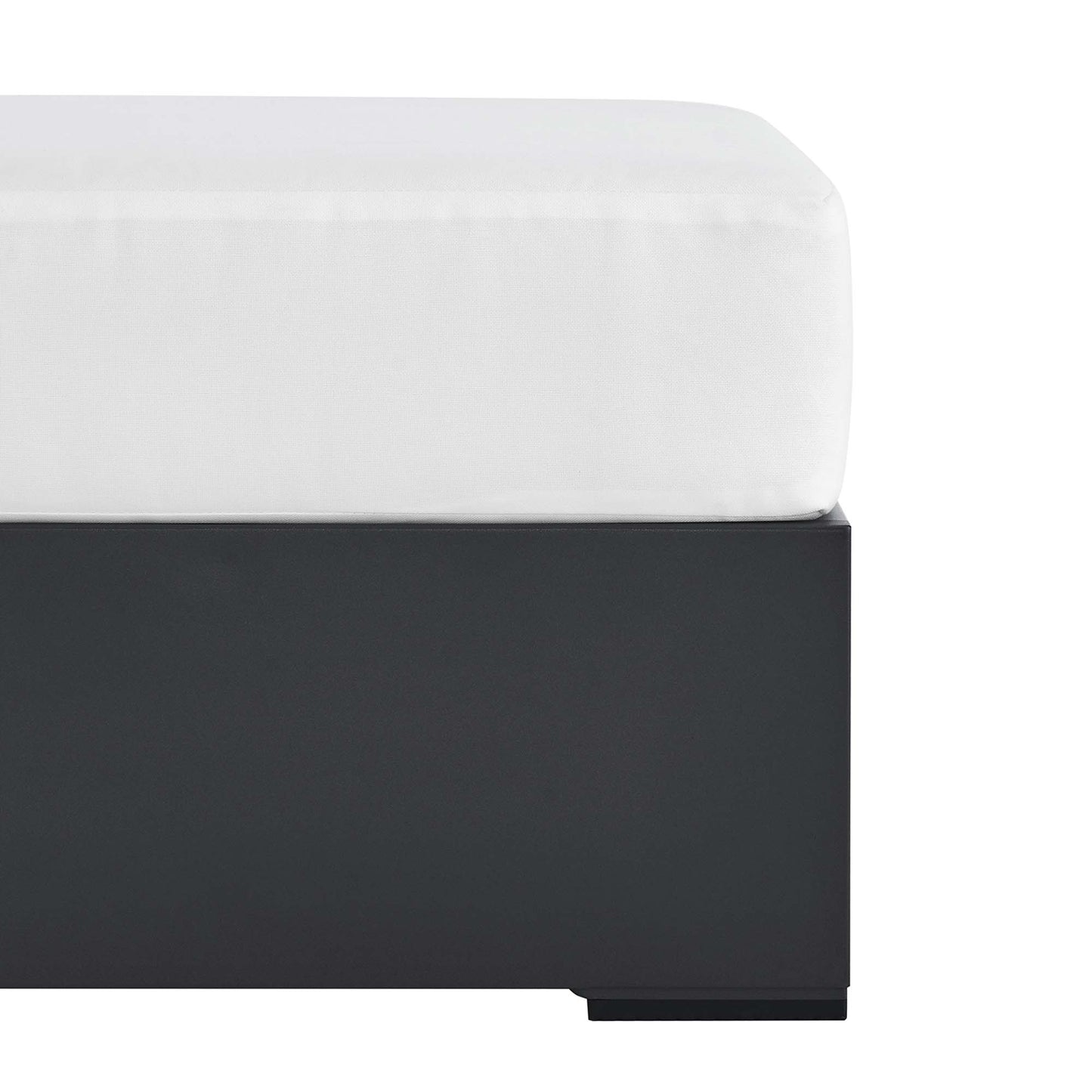 Tahoe Outdoor Patio Powder-Coated Aluminum Ottoman in Gray White by Modway (6627)