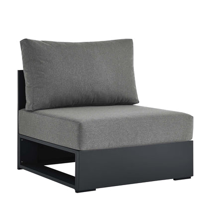 Tahoe Outdoor Patio Powder-Coated Aluminum Modular Armless Chair in Gray Charcoal by Modway (6628)