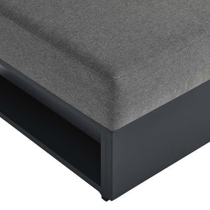 Tahoe Outdoor Patio Powder-Coated Aluminum Modular Armless Chair in Gray Charcoal by Modway (6628)