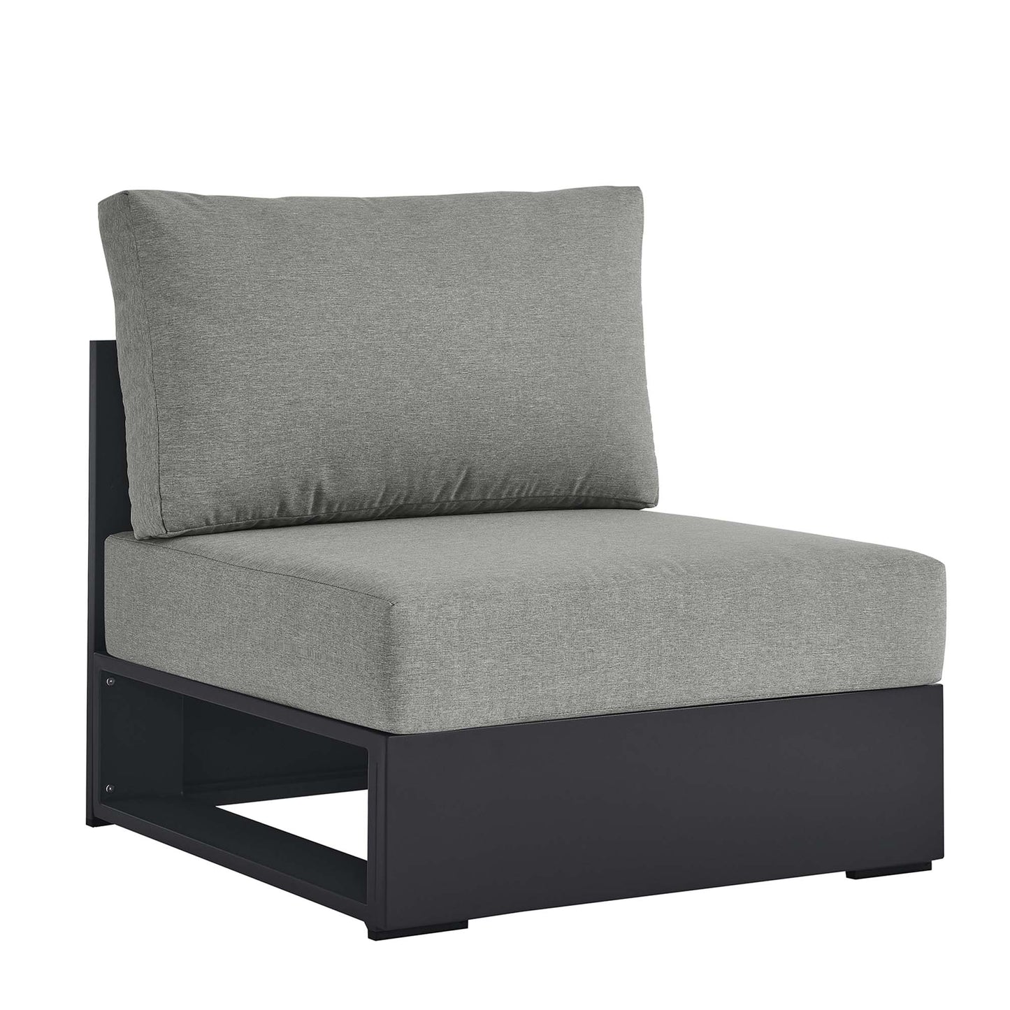 Tahoe Outdoor Patio Powder-Coated Aluminum Modular Armless Chair in Gray Gray by Modway (6628)