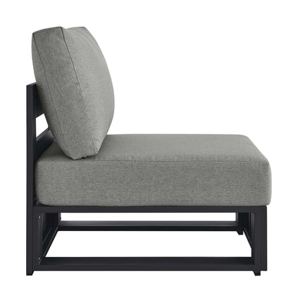 Tahoe Outdoor Patio Powder-Coated Aluminum Modular Armless Chair in Gray Gray by Modway (6628)
